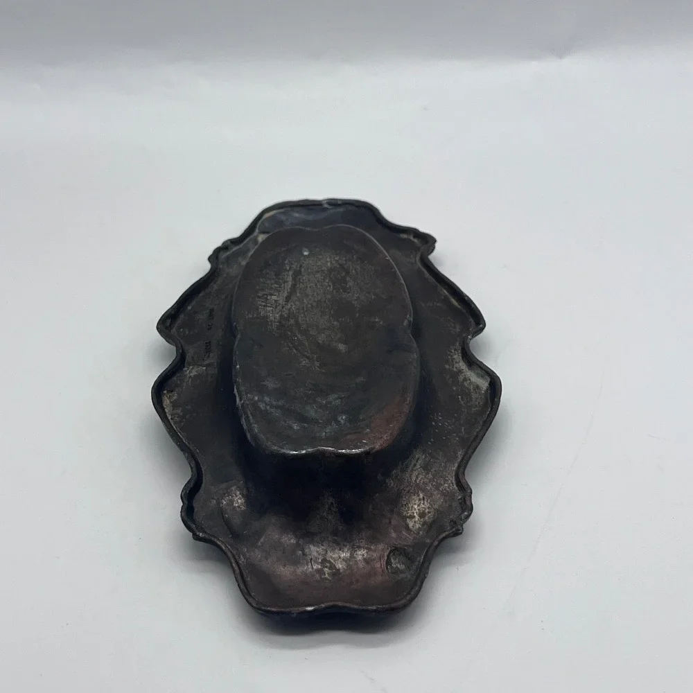 Vintage‎ Vanity Tray Trinket Dish Metal Ornate Art Nouveau Made in Japan